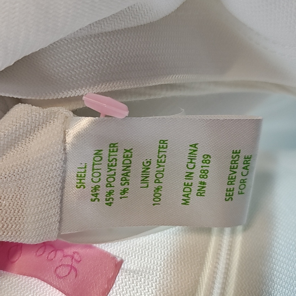 Lilly Pulitzer Cream V-Neck Shift Dress with Gold Accent Tabs - Picture 5 of 7